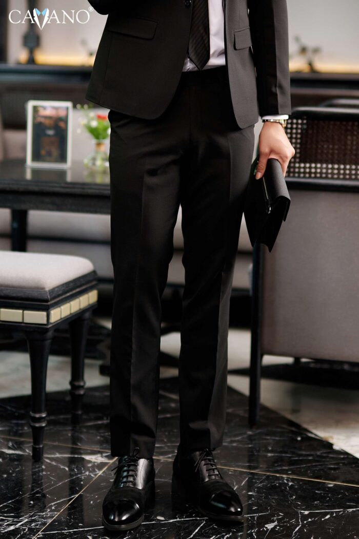 Quần âu nam đen vân mới-846