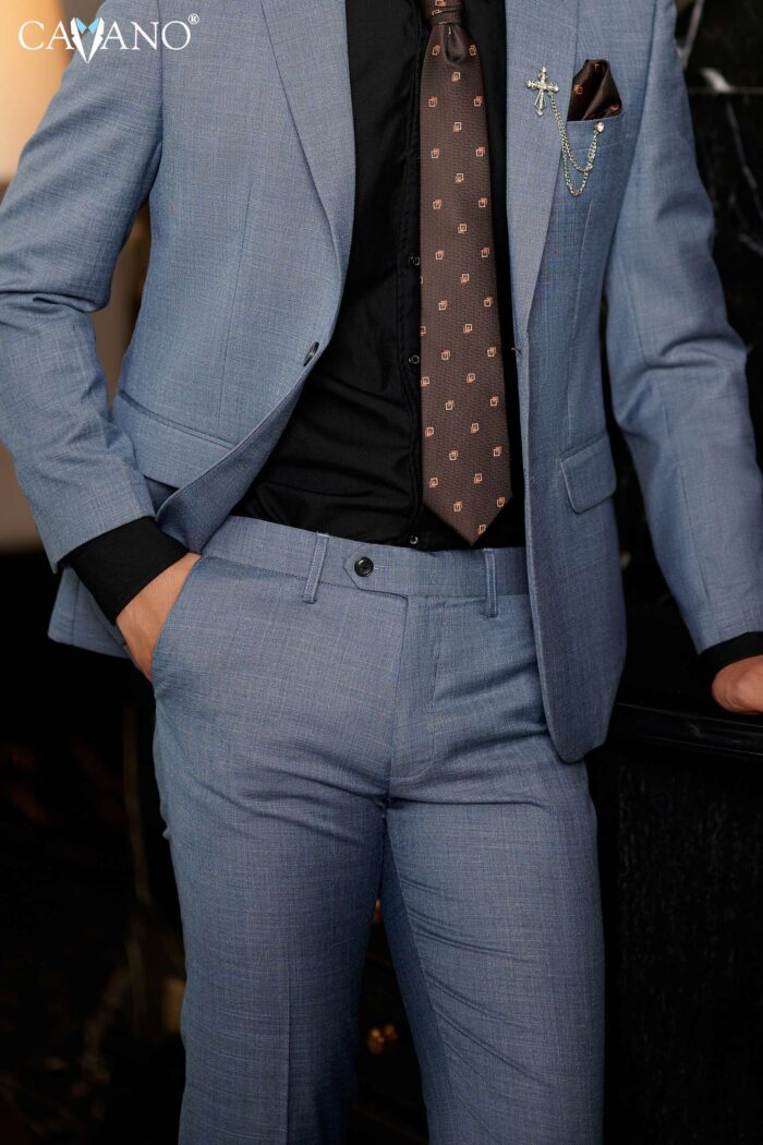 Quần âu nam xanh pastel mới-625