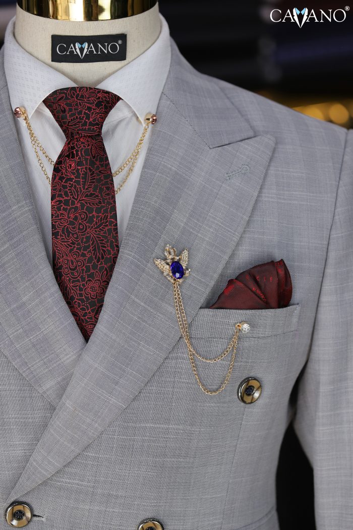 Vest nam ghi họa tiết sang trọng 856